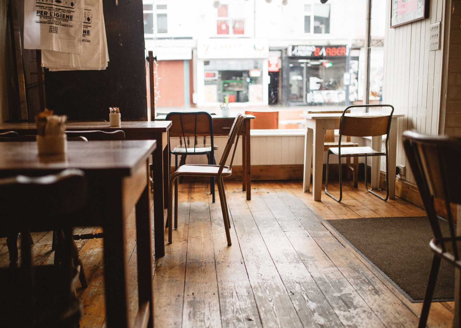 empty cafe at the end of the day